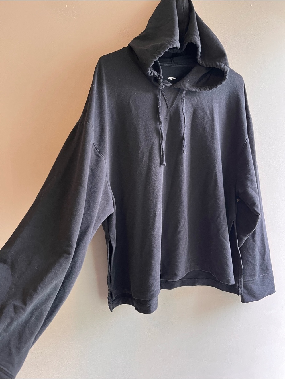 Women's Black Nike Dri Fit Yofa Hoodie Medium Oversized - Picture 3 of 7